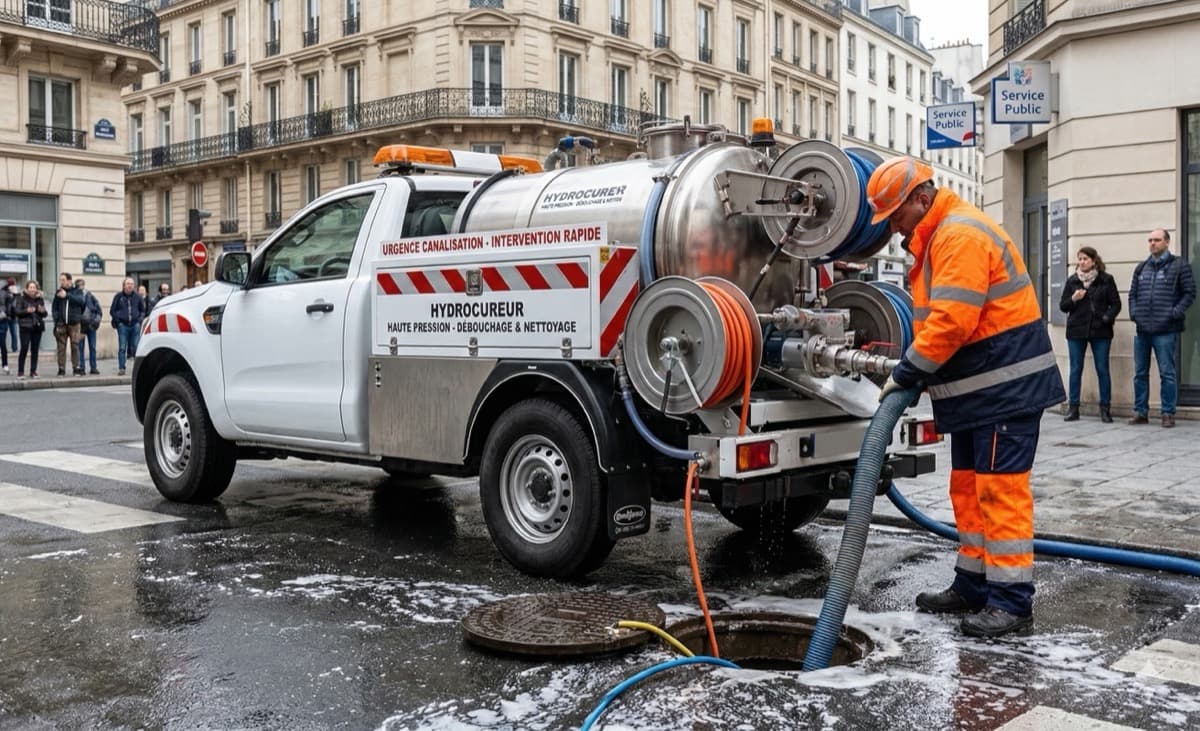 Pick-up hydrocureur d'intervention pour débouchage canalisation